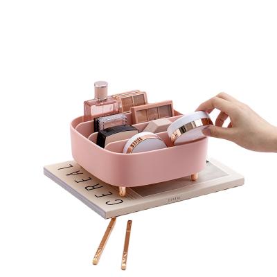 China 2021 New Amazon Sustainable Multi-cell Desktop Cosmetic Storage For Women's Eyeshadow Blush Cushion Cosmetic Storage Box for sale