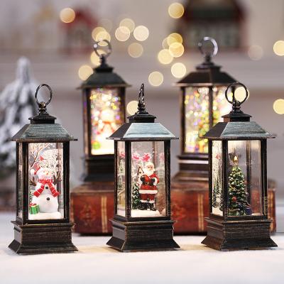 China 2021 Portable Merry Christmas Decorations Merry Christmas Decorations Portable Kerosene Lamp Christmas Small Flame Stage Layout Simulation Flame Hanging Lamp Window Decoration for sale