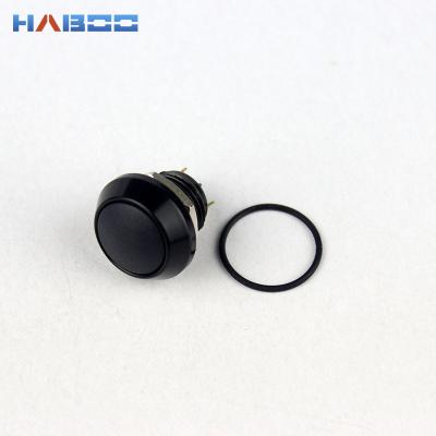 Китай Aluminum Alloy 12mm Mini Push Button 1NO Micro Switch Screw Terminal Black Anodized Momentary Waterproof Push Button Switch продается