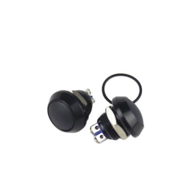 China Black Waterproof Momentary Type Stainless Steel Color Head 12MM PCB Metal Push Button Switch IP65 for sale