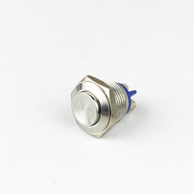 China Stainless Steel IP67 Round Head 1NO Round Car Push Button Screw Terminal Waterproof Push Button Self-Reset for sale