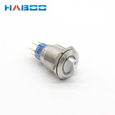 China 3position HABOO 3position waterproof stainless steel metal selector switch with led light for sale