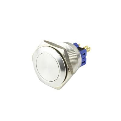 China IP67 25mm Momentary flat or on-off/high key power/metal ball push button switch momentary/locking 1no1nc for sale