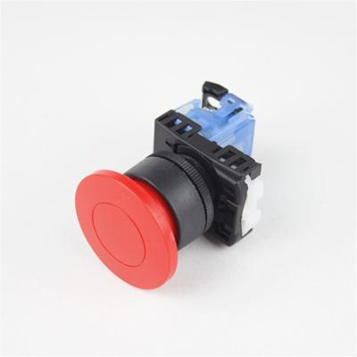 China Momentary/Latching Mushroom Head 22mm HABOO Red Plastic Momentary 1no Push Button Switch 10A 600V en venta