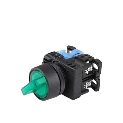 China 2 Position 22MM LED 1NO Plastic Green Head Illuminated Momentary Switch for sale