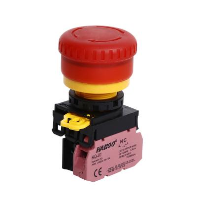 China HABOO 22mm Emergency Stop Switch with Lamp IDEC Similar 6V 12V 24V 110V 220V HQ22-F4R01L en venta