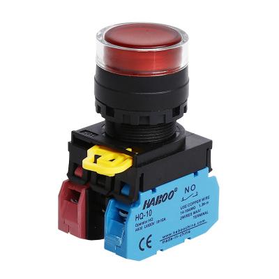 China 22mm IDEC Similar illuminated pushbutton self-locking DC24V LED 1NO1NC Flat en venta