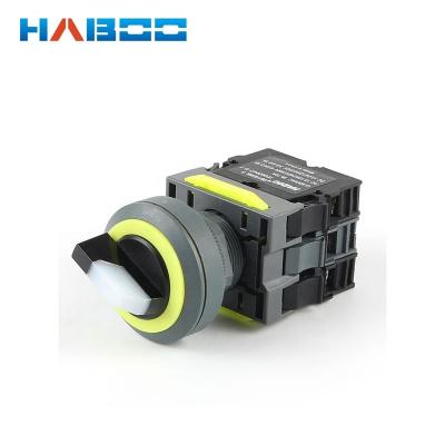 Китай Plastic dia.22/25mm 3position selector rotary switch with led light momentary on-off illuminated switch продается