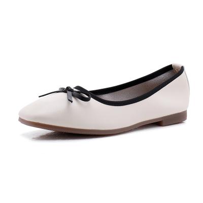 China 2023 breathable the new factory directly supply soft and durable foldable ballet flat wholesale women leather trim flat woman ballet shoes flat shoe for sale