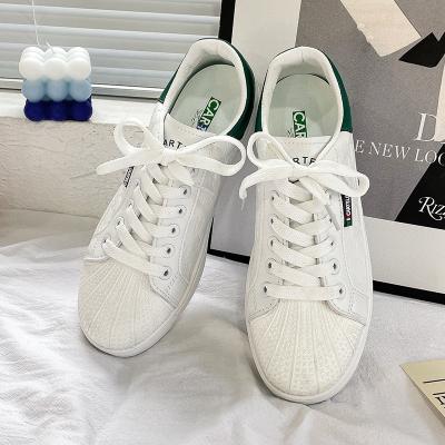 China 2023 Fashion Trend 2023 New Fashion PU Leather Women's Small White Panel Low Top Korean Fashion Customized Shoes for sale