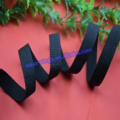 China 0.71inch 18MM PP Sliver Polypropylene Tape Black Webbing Bag Viable Wide Straps for sale