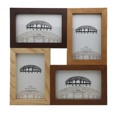 China Natural Style Accent 4-Opening Decorative White Bonding Wooden 4 Picture Frames for sale