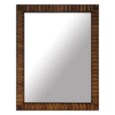 China Minimalist Amazon Top View Vintage Shower Pine Solid Pine Bathroom Wall Mirror for sale