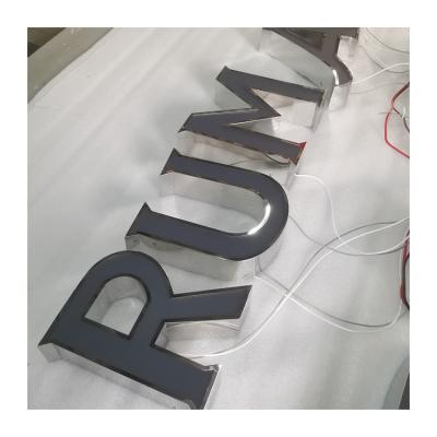 China Energy Saving 3d Channel Letters Manufacturing Stainless Steel Letters Face Lit Sign Luminous Pour Sign Exterior for sale