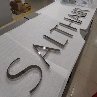 China The wall energy saving high quality mirror silver logo for store front 3d metal letters for store 3d logo buchstaben for sale