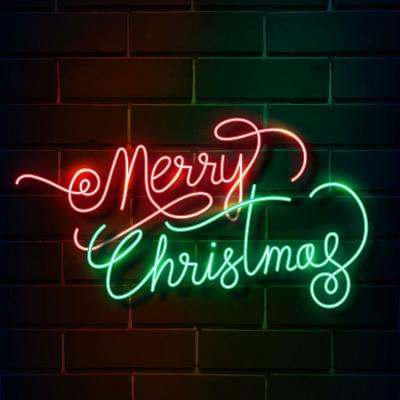 China Customized Tree High Quality Energy Saving Flex Led Custom Neon Sign Merry Christmas Happy New Year Farm Party Signboard for sale