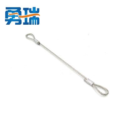 China Manufacture Direct Sales 2mm Stainless Wire Rope Sling Safety Insurance Rope Fall Prevention Flat Eye And Eye for sale