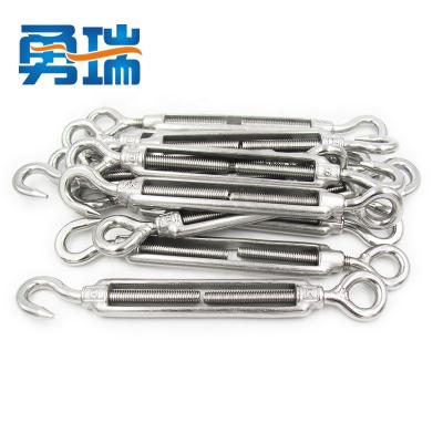 China Heavy Industry 304 Stainless Steel Turnbuckle M4-M24 Cable Tensioner Wire Rope Steel Tensioner for sale