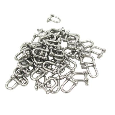 China Heavy Industry 304 Stainless Steel Shackles M4-M38 DEE D Shaped Shackles for sale