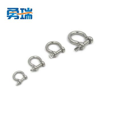 China Heavy Industry 304 Stainless Steel Shackles M4-M38 Bow Shackles Screw Pin Industrial Shackles for sale