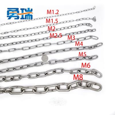 China Long Chain Stainless Steel M1.2 - M5 Drag Chain Locker 304 Weld Polished Chain For Elevator for sale