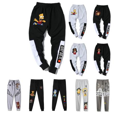 China wholesale Anti-Wrinkle Plus Size Joggers Track Pants Organic Cotton Cartoon Printing Mens Trousers for sale