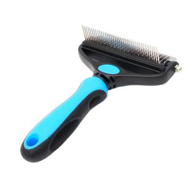 China Newest Fashionable Sustainable 2 in 1 Dematting Comb and Deshedding Tool for Long Hair Cats and Large Dog for sale