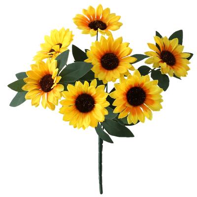 China Artificial Flower Arrangements Touch Sun Factory Natural Supply Flowers Real Touch Latex Artificial Sunflower To Wedding Silk Long Stem 38 cm for sale