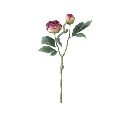 China Cheap peony touch simulation flower natural silk floral bouquet 2 heads artificial flowers for indoor home wedding decorative for sale