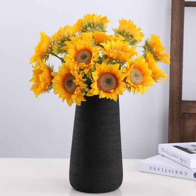 China Natural Touch Wholesale Wedding Decoration Real Touch Artificial Sunflower With Stem Flower for sale