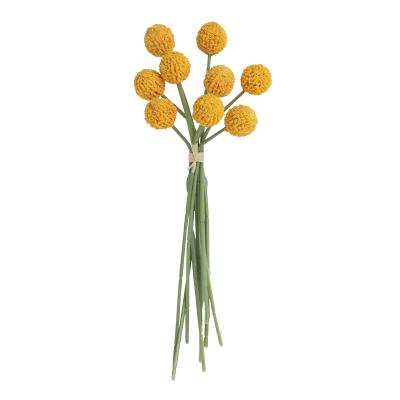 China Amazon New Design Silk Touch Ball Chrysanthemum Hydrangea 9 Heads Natural Artificial Flower Bouquet For Home Wedding Decoration for sale