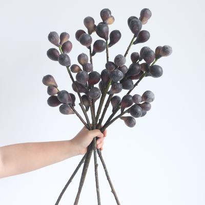 China 71cm 71cm Fake Touch Fig Moss Single Stem Fig Natural Artificial Real Fruit Touch Branches For Ornamental Lobby Decoration for sale