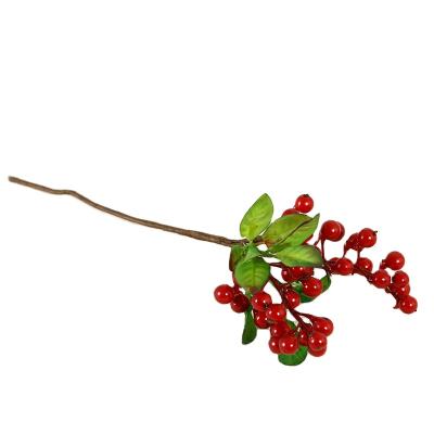 China Natural Touch Mini Artificial Red Berry and Leaves Christmas Picks for Winter Holiday Home Decoration for sale