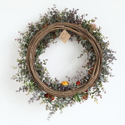 China Natural Pine Cone Wreath Door Wreath Christmas Touch Hanging Window Props Background Christmas Tree Props Christmas Decoration 55cm for sale