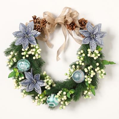 China Natural Touch Handmade Door Hanging Outdoor Home Christmas Garland Decoration Christmas Decor Wreath for sale