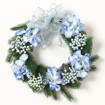 China Amazon Natural Touch New Best Selling High Quality Home Decoration Blue Flower Garlands For Front Door for sale