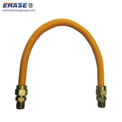 China Connector for flexible gas appliances stainless steel gas pipeline yellow pipe for sale