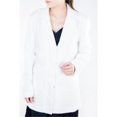 China 2021 Anti-Wrinkle High Quality Double Breasted Jacket Coat Luxury Elegant Formal White Blazer Women for sale