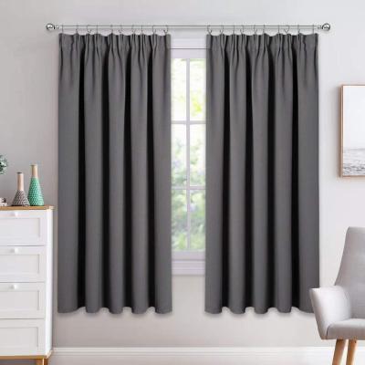 China Gray Blackout Curtains Blackout Curtains Gray Pencil Pleat Thermal Curtains Blackout Blackout Curtain 46 x 54 Walk-in Windows for Bedroom for sale