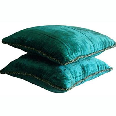 China Viable Royal Peacock Green Plaid Blanket, Solid Color Pearl Rope, Crushed Velvet Cushion Blanket for sale