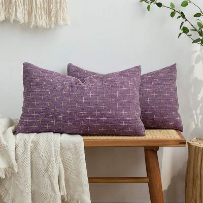 China Viable Cotton Twill Burlap Tile Covers Modern Rustic Woven Pillowcase Cushion Cover For Home Outdoor Car for sale