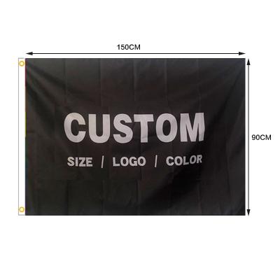 China Hanging Displays 150 x 90 Flags 3*5 Custom 3x5 ft sublimation blank  fabric Competition Flags Display Fabric Custom Promo Flag for sale