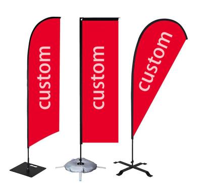 China Durable Full color printing Single flag tradeshow exhibition sports outdoor advertising event beach feather flag with Spike base for sale