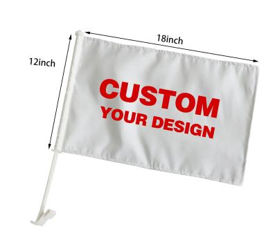 China Outdoor Advertising Display Made in China wholesale custom high quality digitally printed double sided plastic pole wholesale 100% polyester car flag for sale