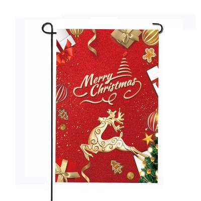 China Hanging Displays Manufacture Wholesale Custom  Customized Hand Held Mini christmas garden flag sublimation blank flags with stick for sale