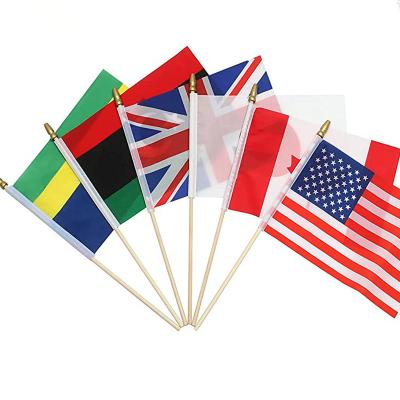 China Hanging Displays Hot Selling China Manufacturer Cheap Custom Polyester Car Window Hand Fans Mini National Hand Waving Flag for sale