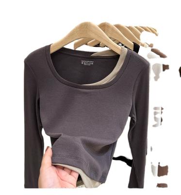 China 2023 Kawaii Spring Y2K Spring Alphabet Printing Ladies Cute Breathable Top Women O Neck Long Sleeve Slim Aesthetics Soft T-shirt for sale