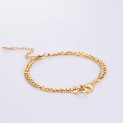 China CLASSIC Mini Handcuffs Charm Barefoot Beach Foot Love Bracelet Summer Bridal Anklet Jewelry Gold Plated Anklets for sale