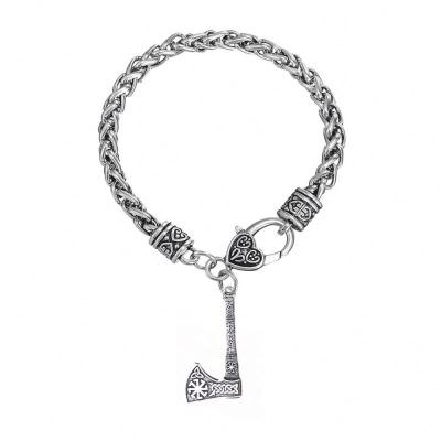 China Casual/Sporty Zinc Alloy Slavic Talisman Kolovrat Sun Roll Irish Knots Viking Ax Pendants Bracelet and Bangle for sale