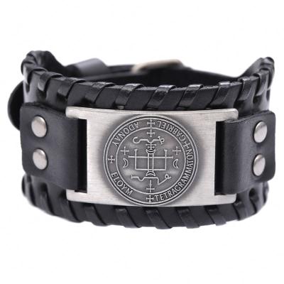 China Yes the Sigil of Arkhangel GABRIEL for happy talisman Viking Men Leather Bracelet from ldhood for sale